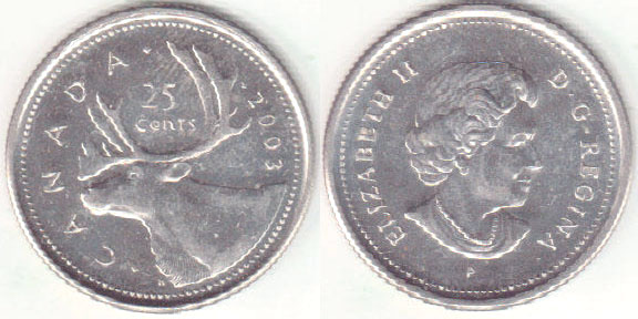 2003 P Canada 25 Cents (Unc)